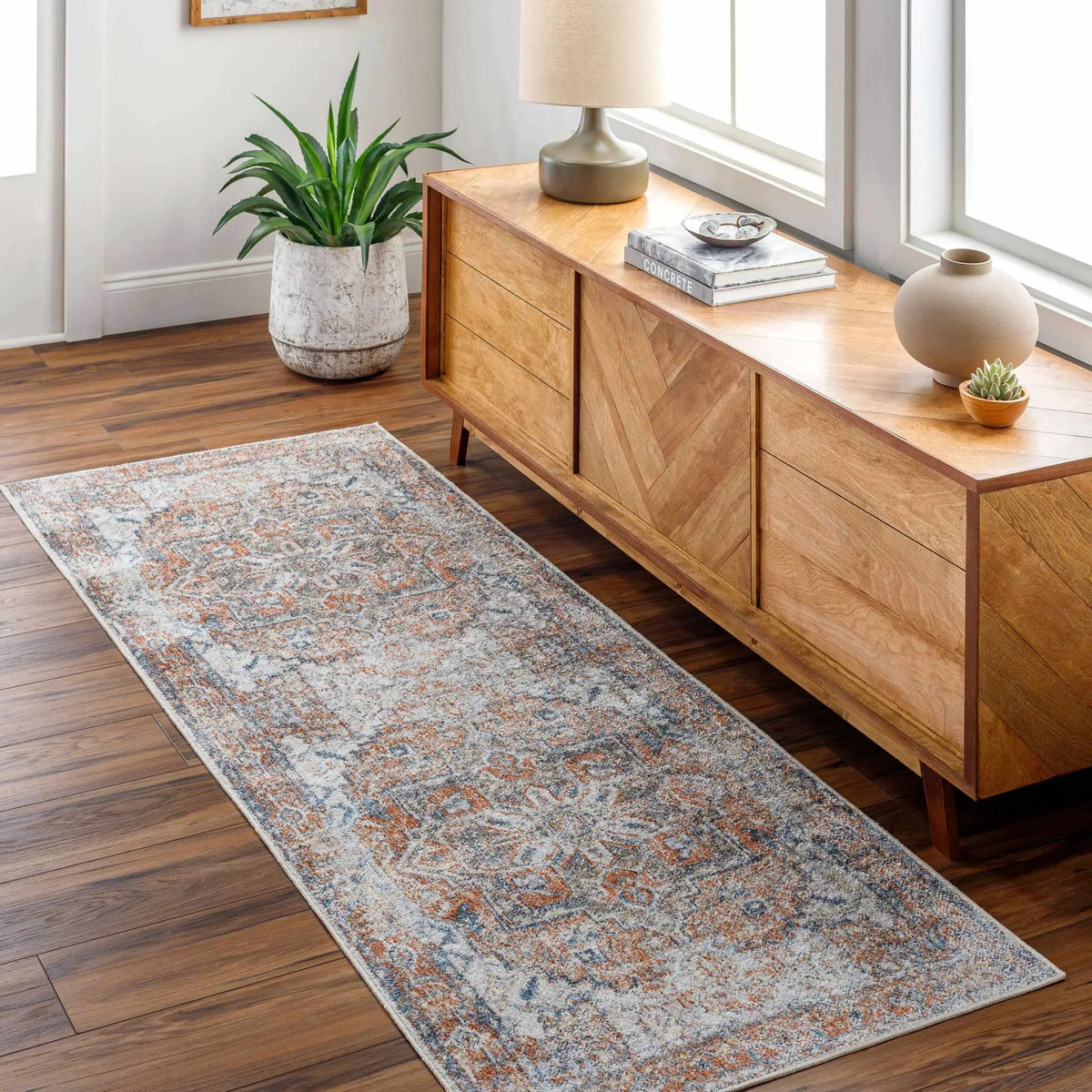 Rust Hera Washable Area Rug - Clearance, installed in a room 6