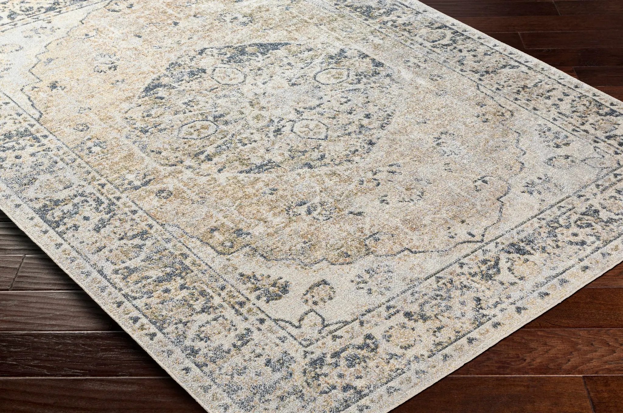 Rudo Beige Washable Area Rug by Hauteloom