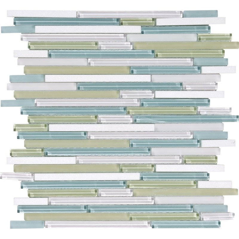 Lluvia Eleyson Gloss Liner Blend Glass Mosaics 12x12 Glass Gloss 12x12 Mosaics