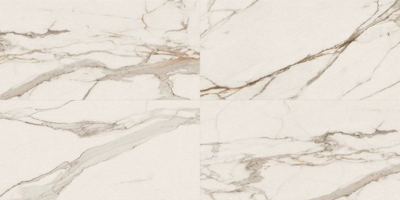 Veneer World Atelier Charme Chisel Calacatta Gold Marble Look Porcelain Accent Tiles 24x48 by landmarkceramics