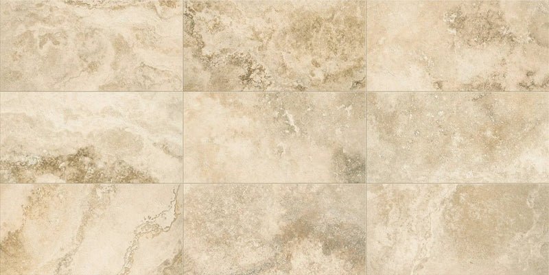 Trail Cross Cut Country Classic Mosaic B Travertine Look Porcelain Mosaics 12x12 by landmarkceramics