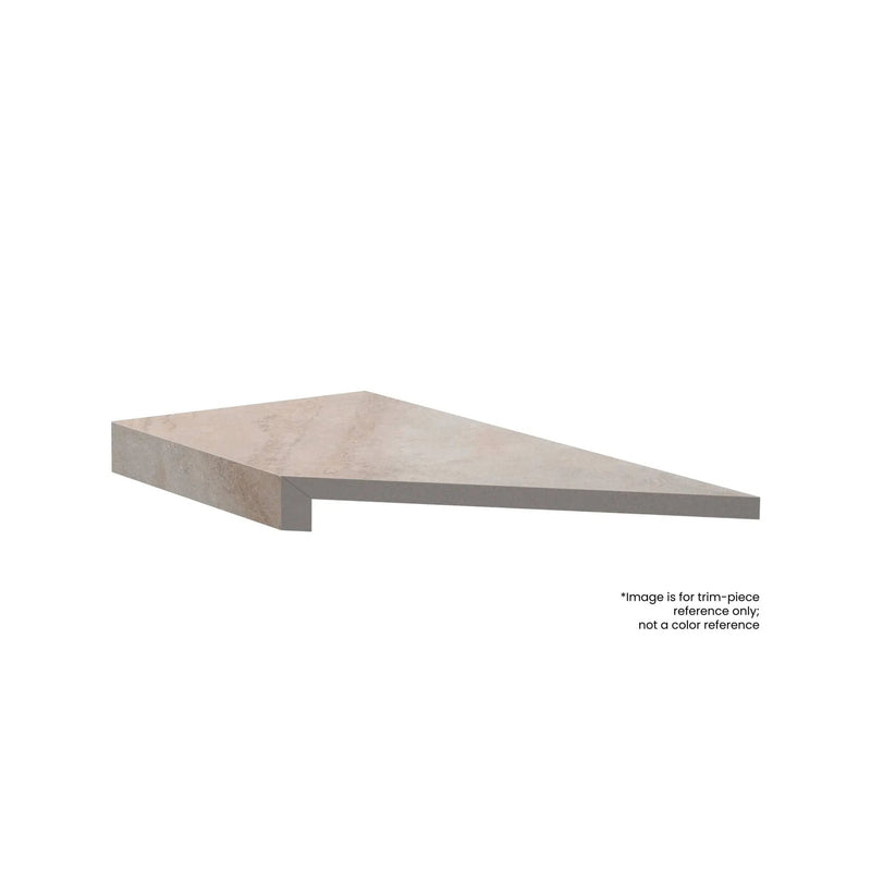 Frontier20 Fashion Grey L Shape Mitered Edge Corner Left Terrazzo Look Porcelain Moldings 12x24 by landmarkceramics