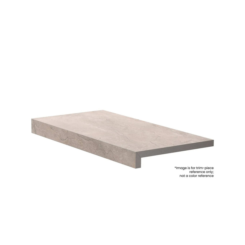 Frontier20 Star Grey L Shape Mitered Edge Quartz Look Porcelain Moldings 12x24 by landmarkceramics