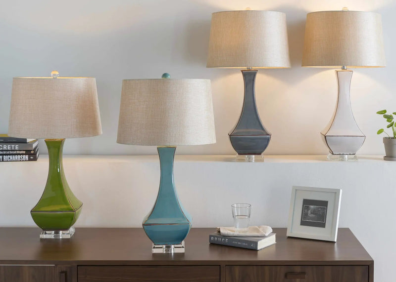 Tuka Tan Ceramic Table Lamp - Clearance by Boutique Rugs