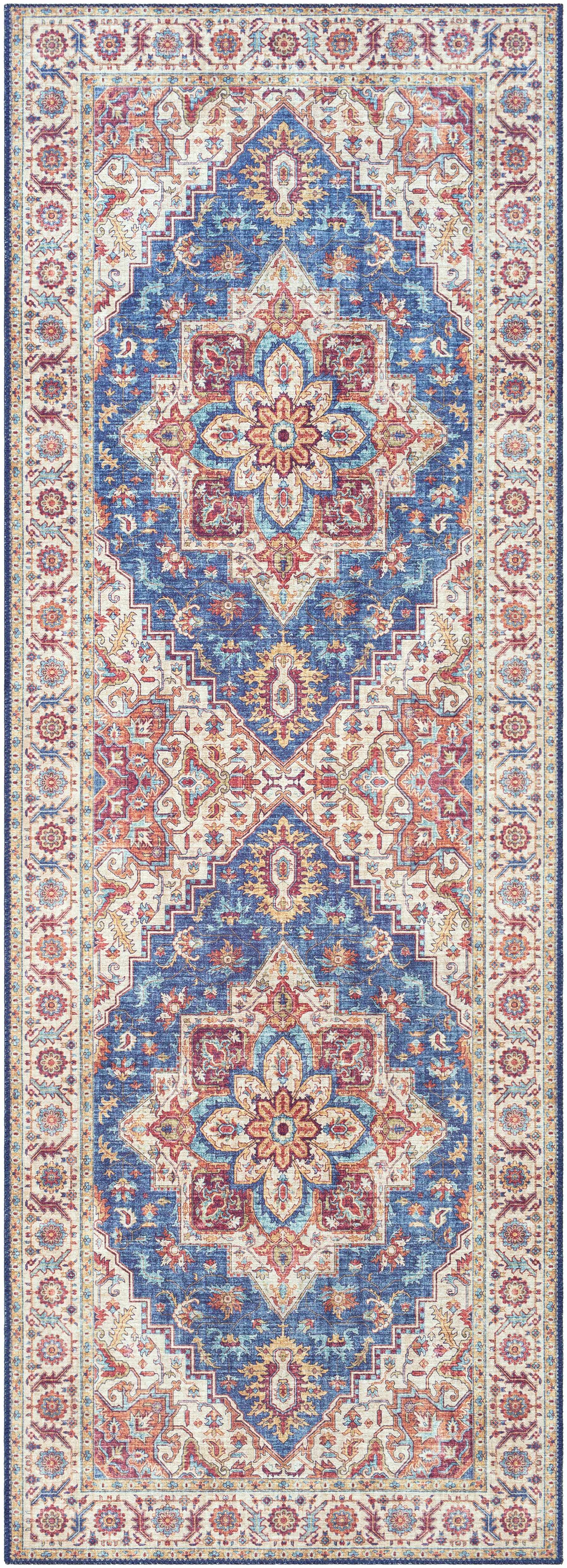 Kapaa Blue Medallion Rug - Clearance by Boutique Rugs