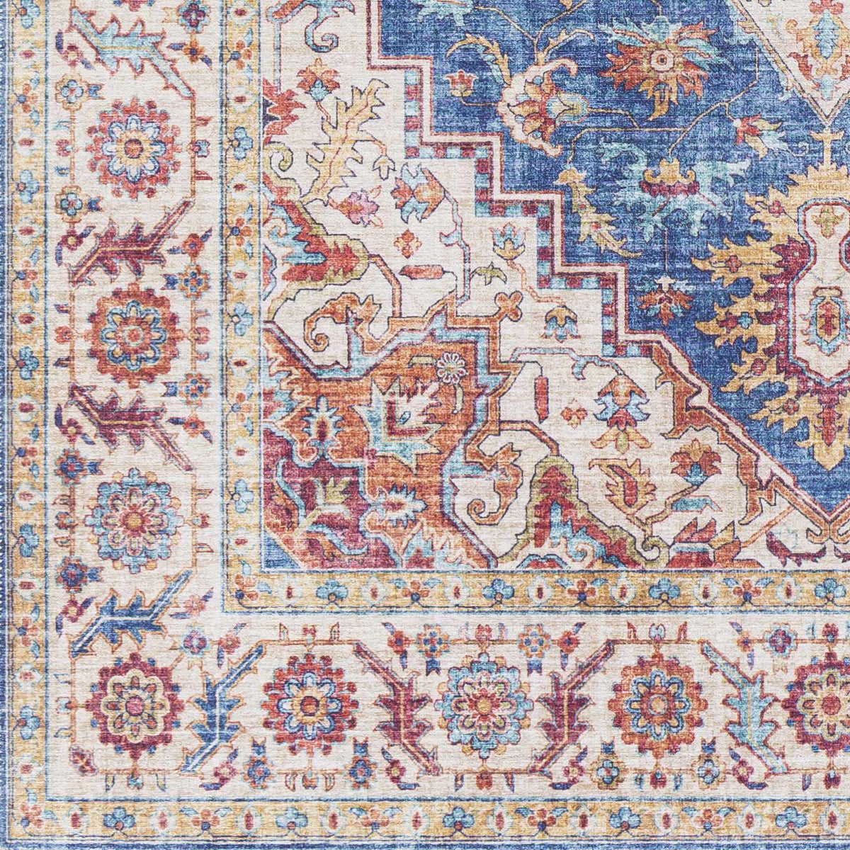 Kapaa Blue Medallion Rug - Clearance, sample swatch
