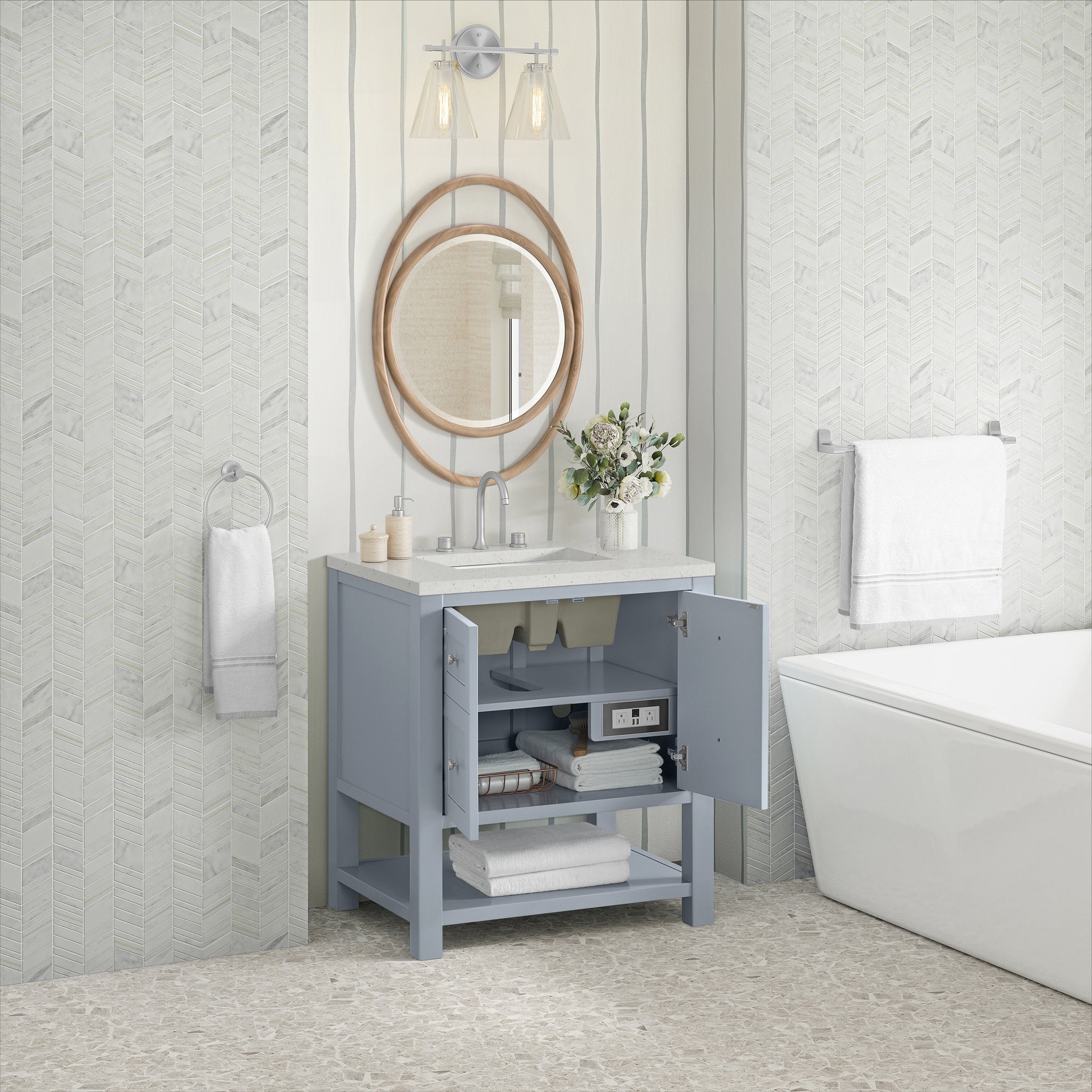 James Martin Breckenridge 30" Single Bathroom Vanity, Serenity Blue, view 23