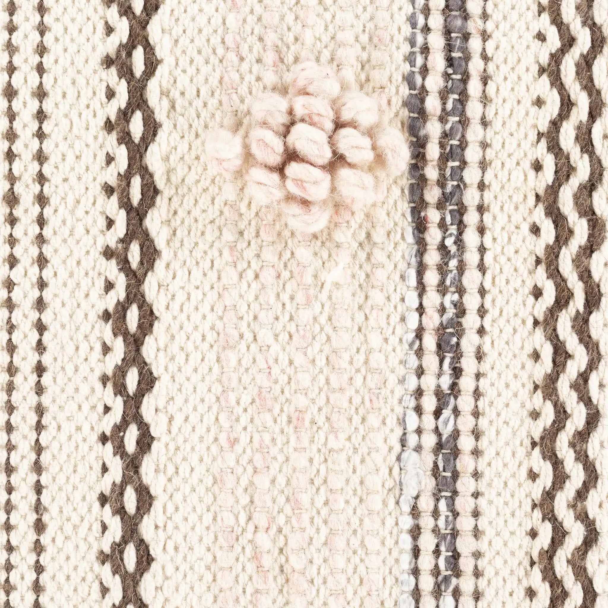 Lenorah Pink&White Textured Throw Pillow - Clearance by Boutique Rugs