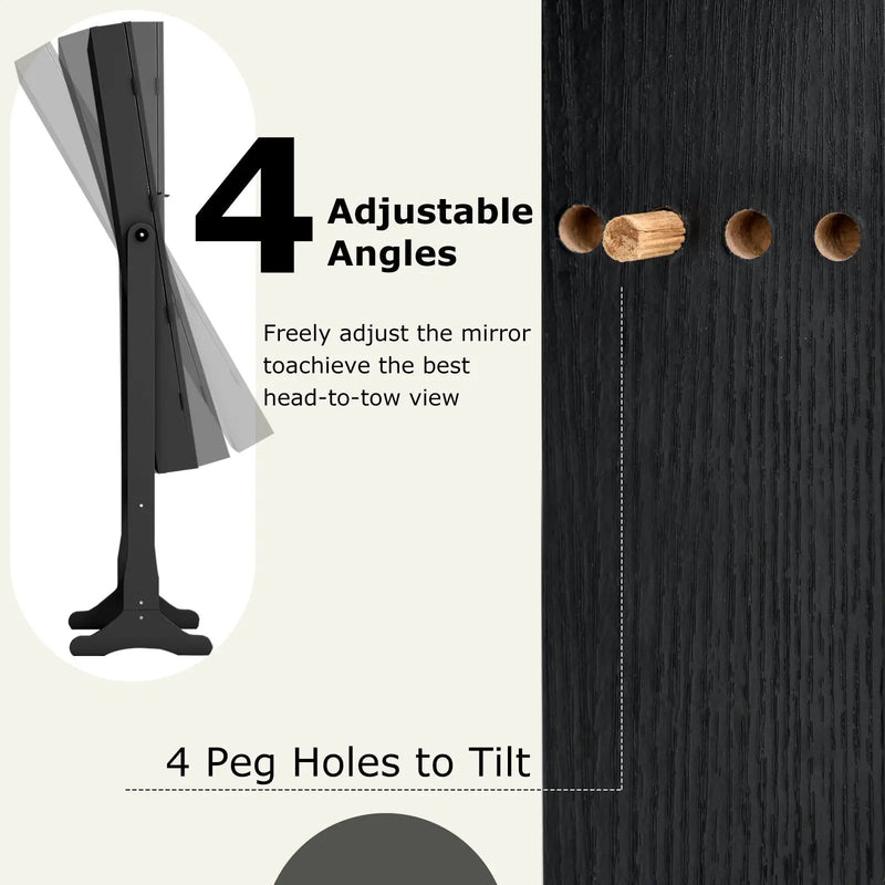 Lockable Freestanding Jewelry Cabinet Armoire with Full-Length Mirror and Lights by DirectDeals