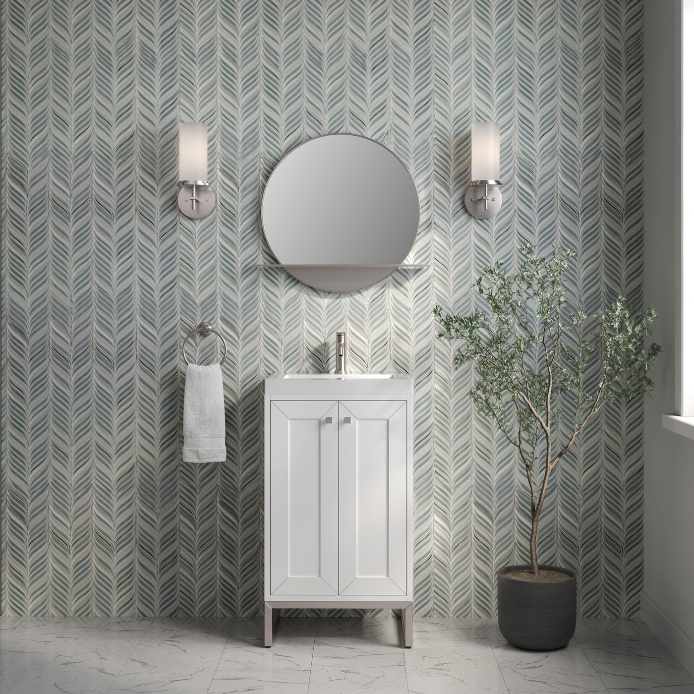 James Martin Chianti 20" Single Bathroom Vanity, Glossy White, view 40