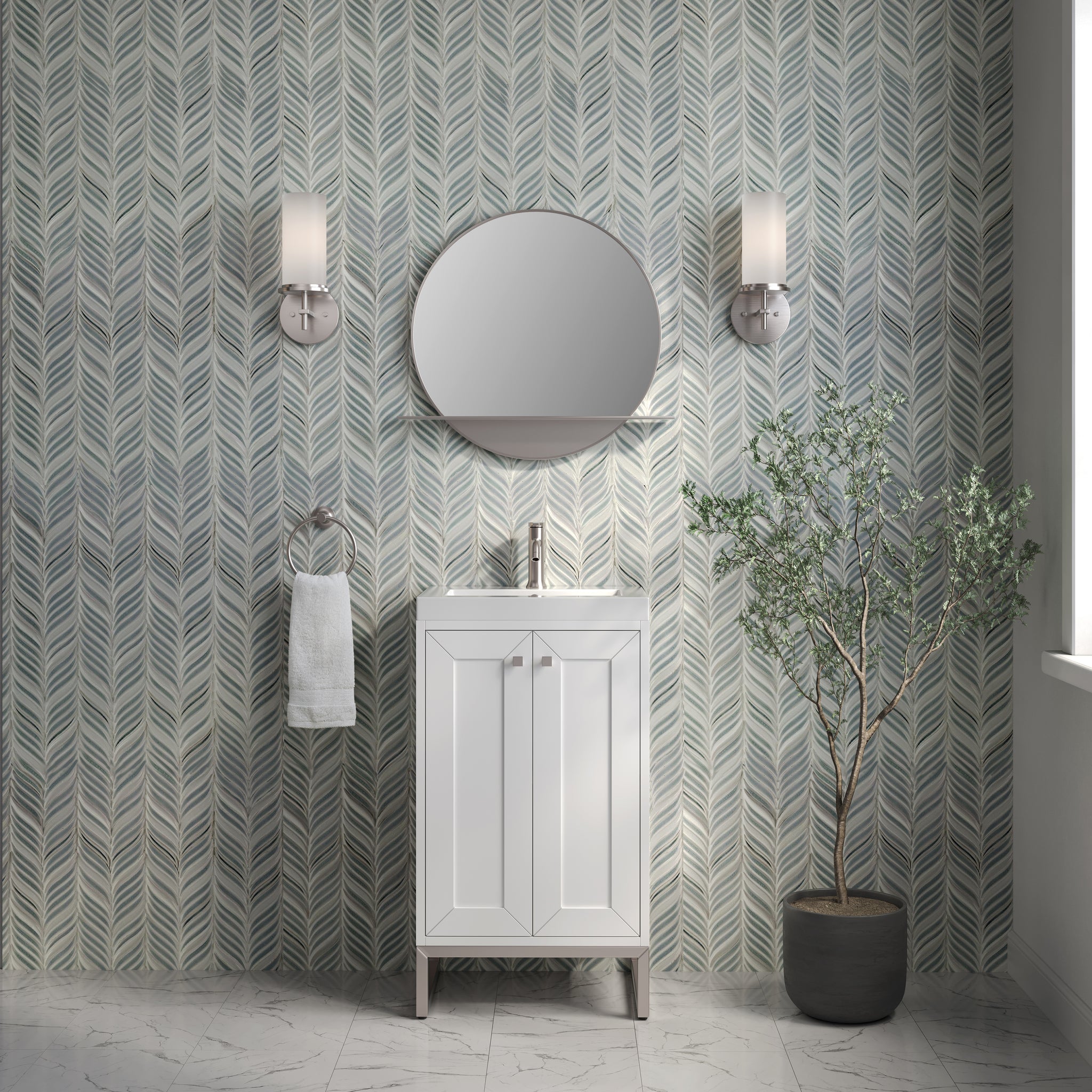 James Martin Chianti 20" Single Bathroom Vanity, Glossy White, view 40