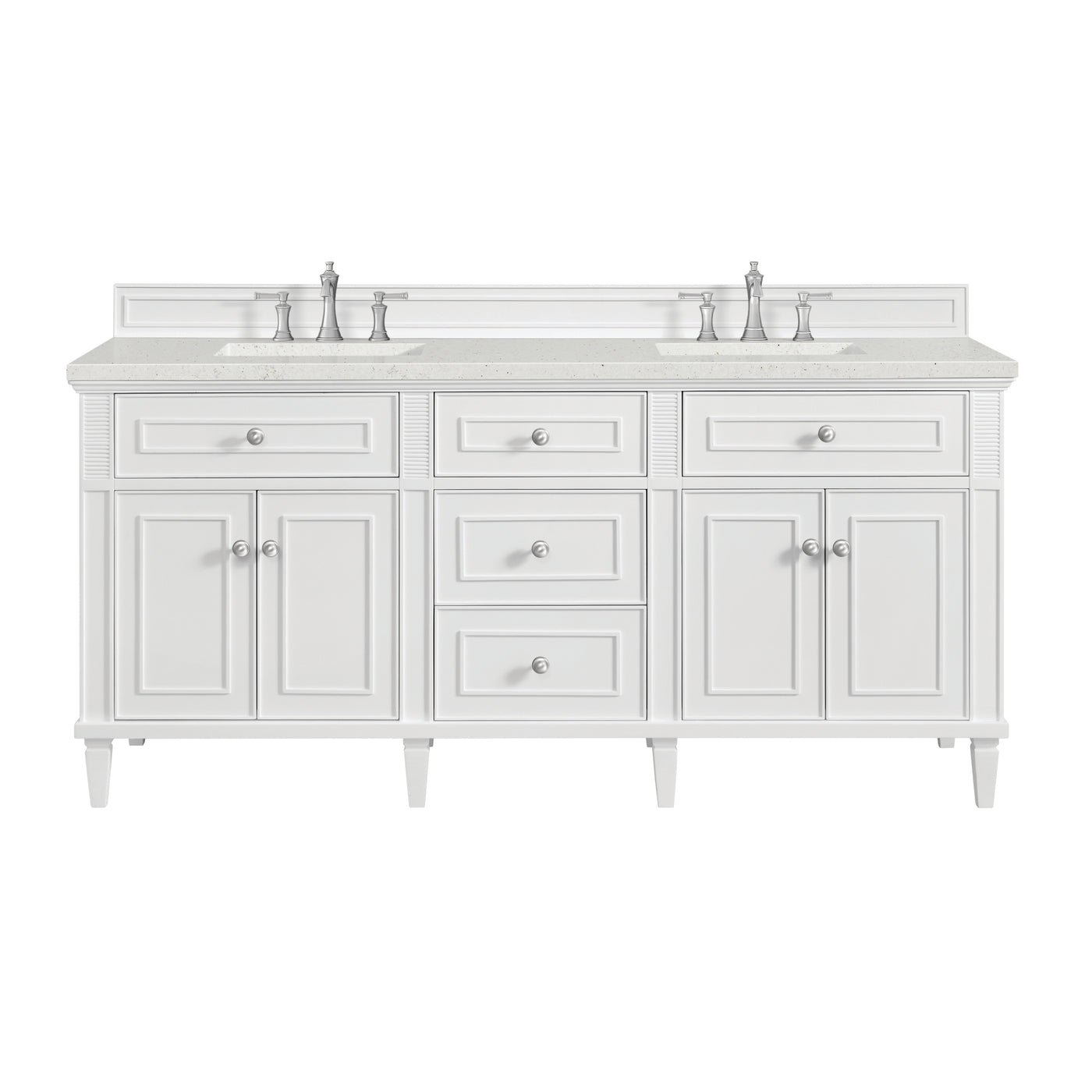 James Martin Lorelai 72" Double Bathroom Vanity, Bright White with Lime Delight countertop
