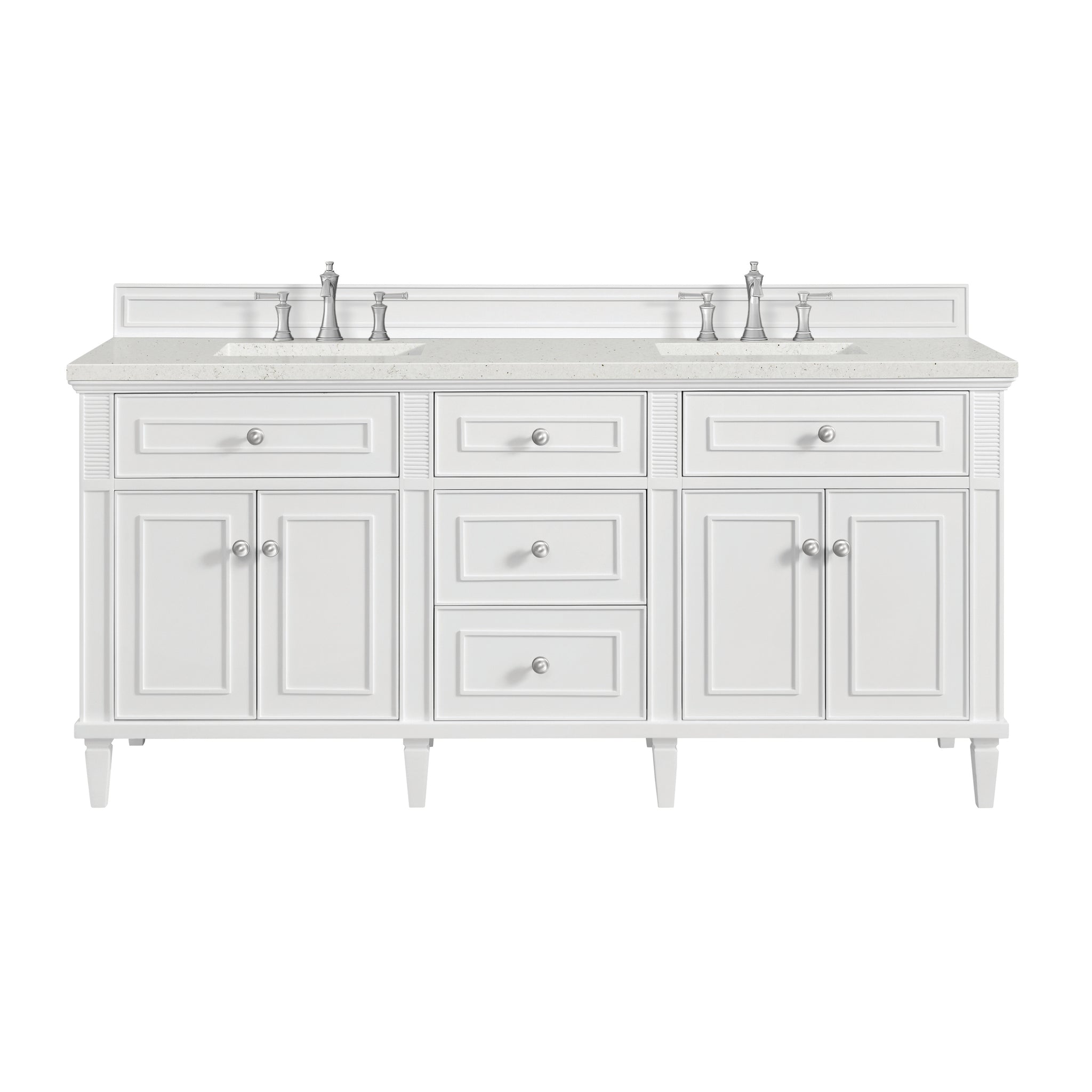 James Martin Lorelai 72" Double Bathroom Vanity, Bright White with Lime Delight countertop
