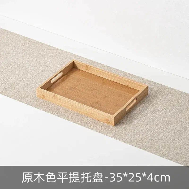 Long Rectangle Bamboo Tea Serving Tray by House Of Avana