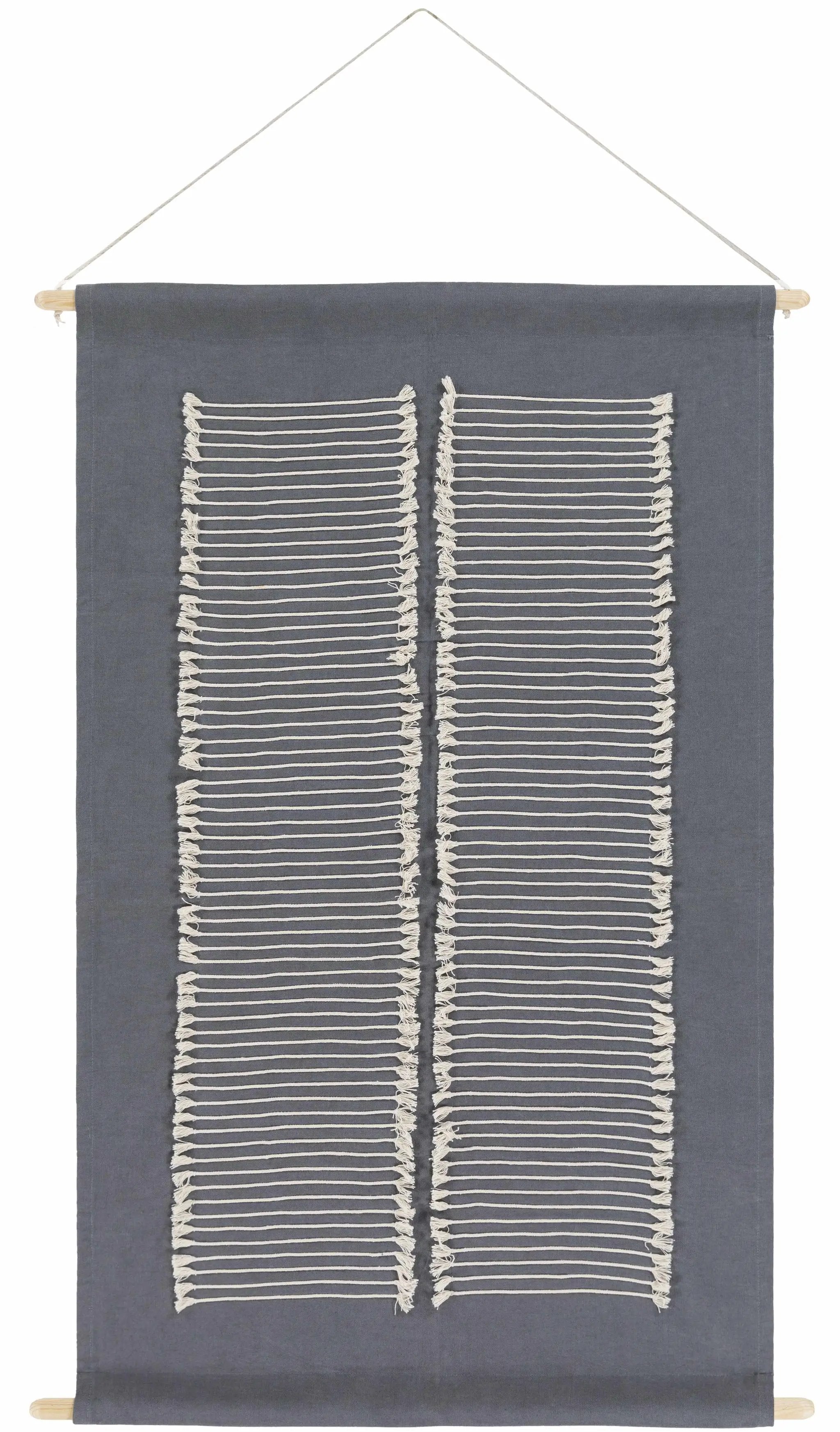 Lopez Navy Cotton Striped Wall Hanging by Boutique Rugs
