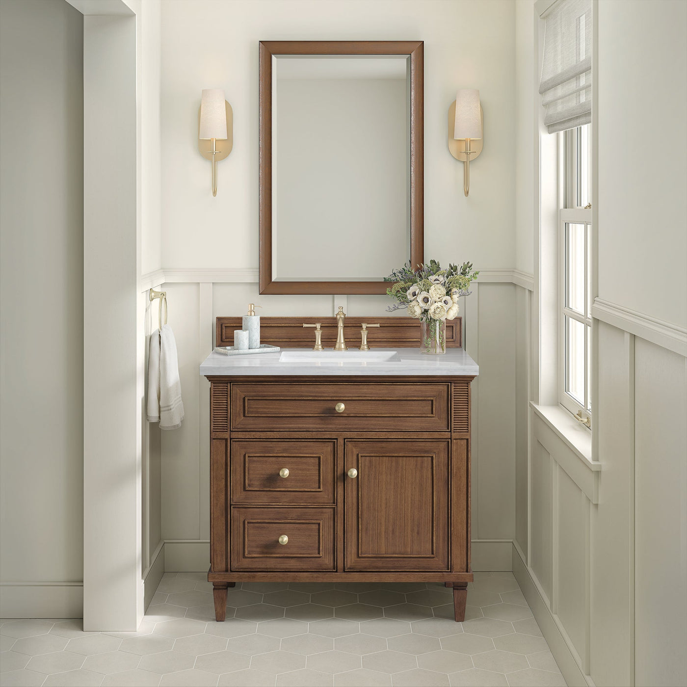 James Martin Lorelai 36" Single Bathroom Vanity, Mid-Century Walnut, cabinet without a countertop