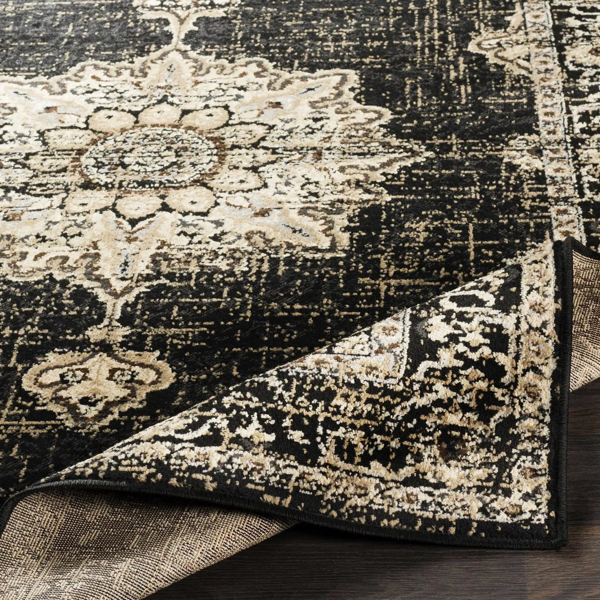 Lostwithiel Black Medallion Rug, photo 7 of 15