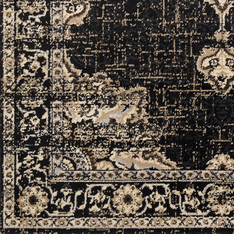 Lostwithiel Black Medallion Rug by Boutique Rugs