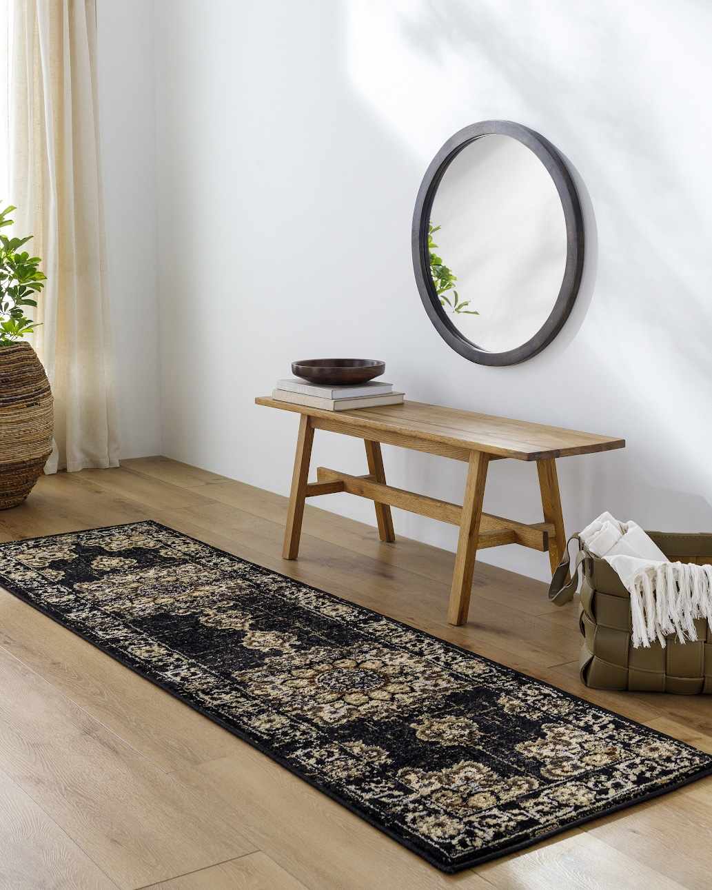 Lostwithiel Black Medallion Rug, photo 5 of 15