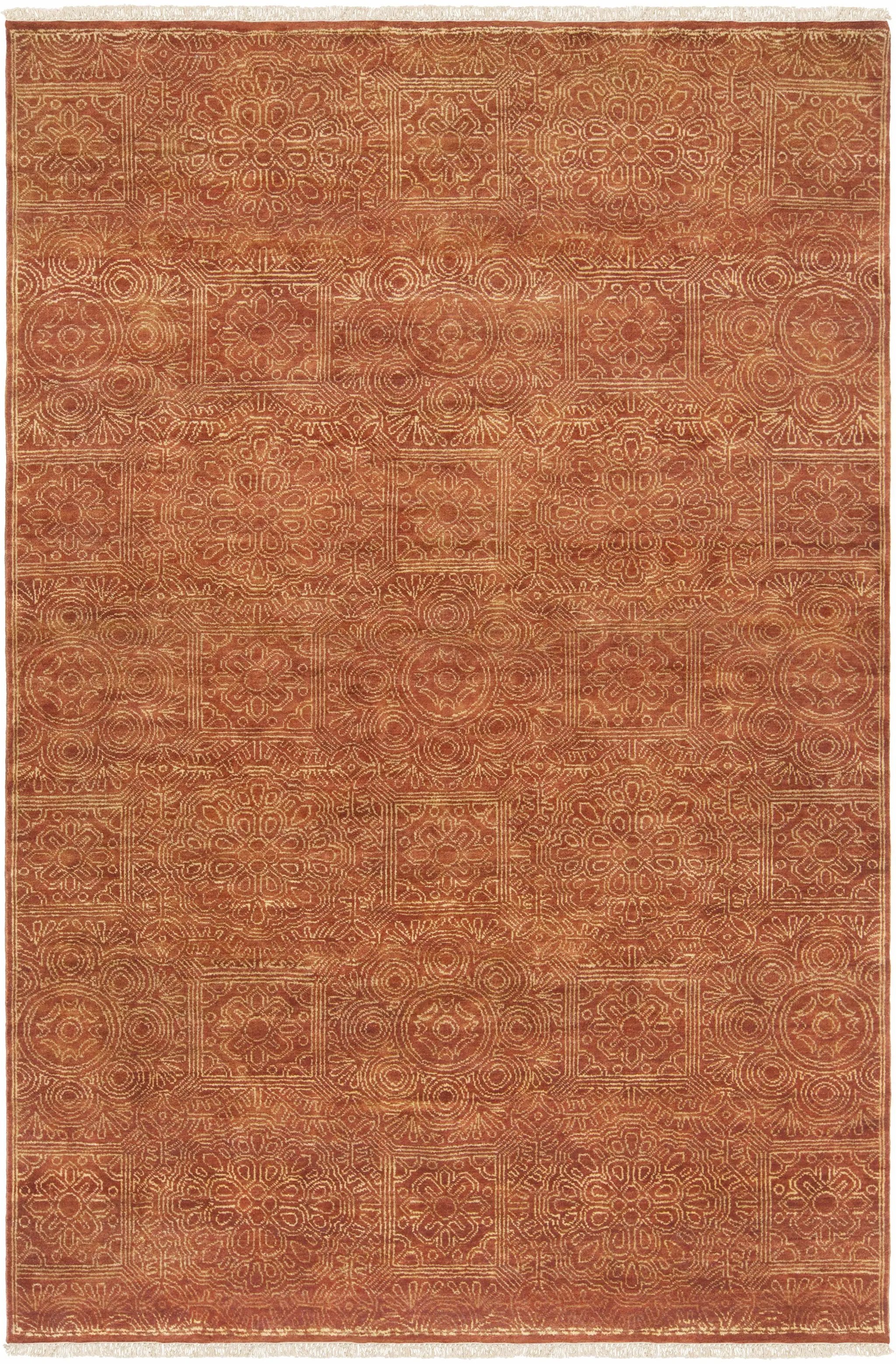 Lottsburg Premium Orange Wool Rug - Clearance by Boutique Rugs