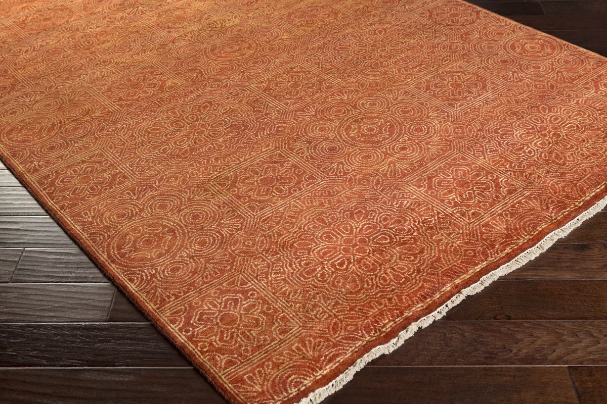 Lottsburg Premium Orange Wool Rug - Clearance, photo 2 of 4