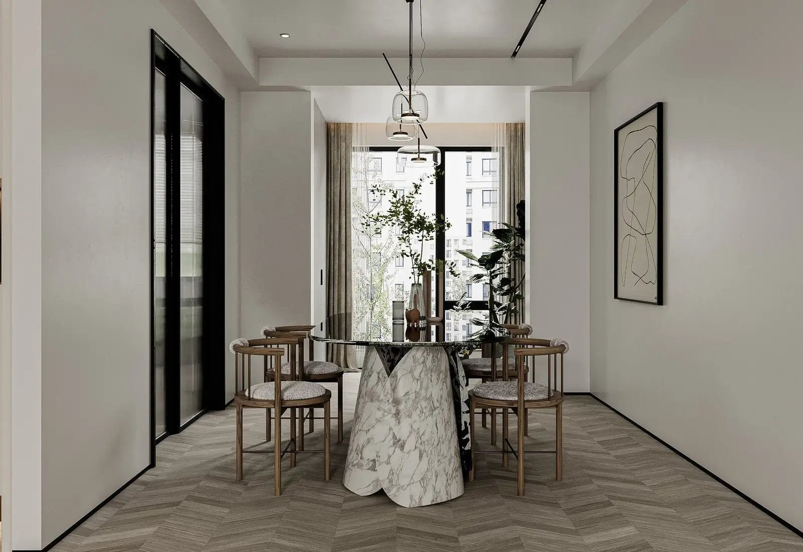 Lotus Round Dining Table by Zicana Boutique