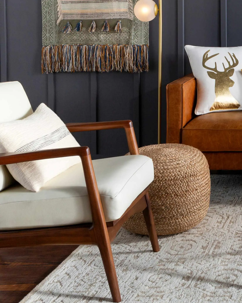 Kaumakani Knitted Jute Round Pouf by Boutique Rugs