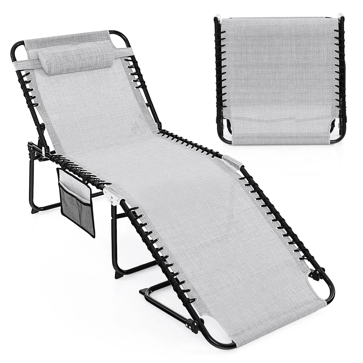4 Position Folding Lounge Chaise with Adjustable Backrest and Footrest, photo 3 of 9