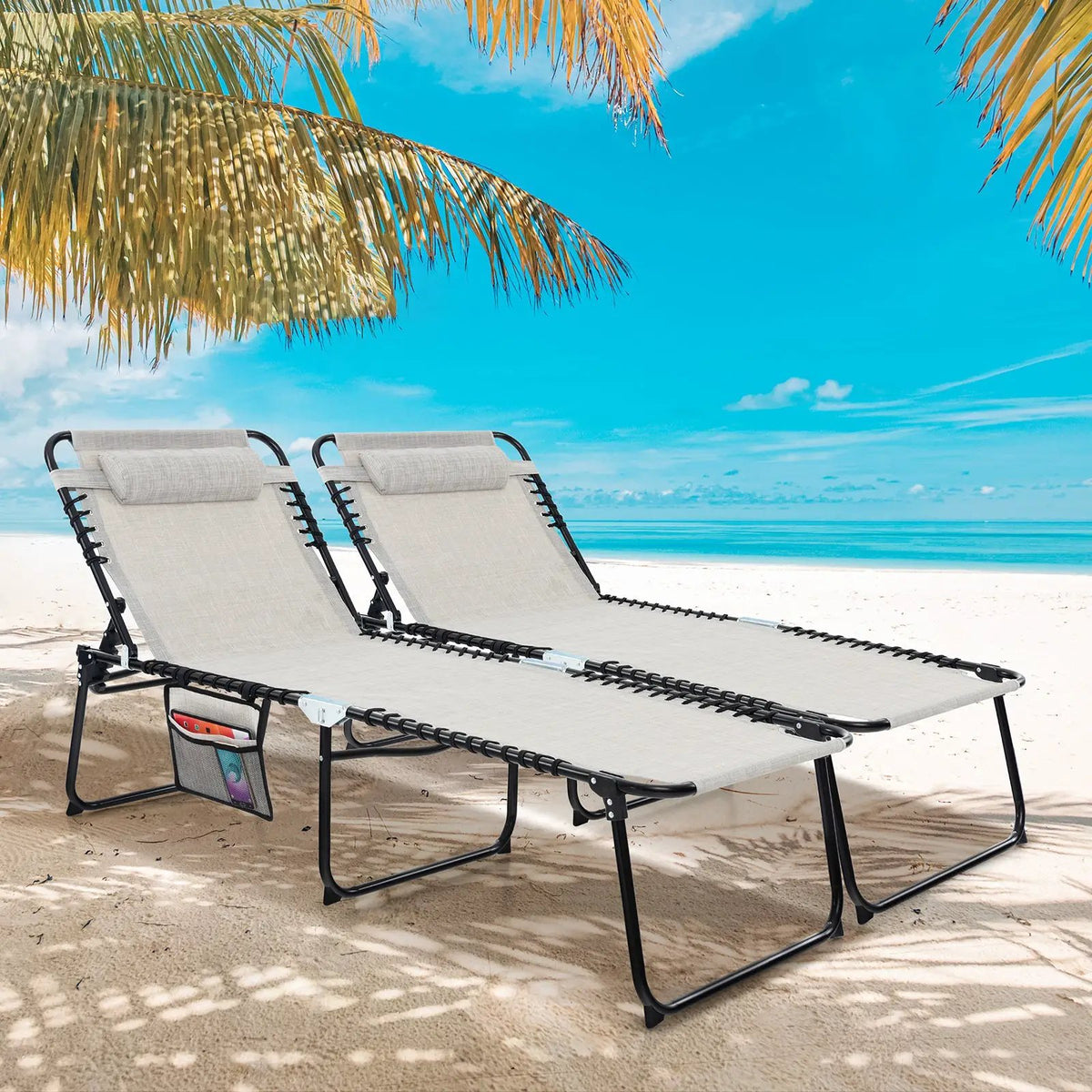 4 Position Folding Lounge Chaise with Adjustable Backrest and Footrest, photo 5 of 9