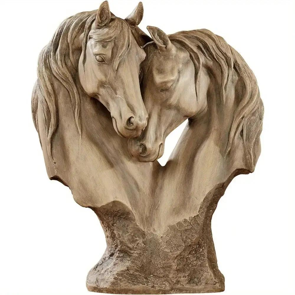 Loving Horses Pair Sculpture by House Of Avana