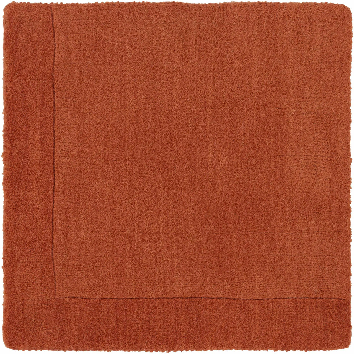 Bordered Solid Brick Red Wool Rug, photo 8 of 14