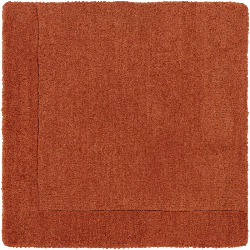 Bordered Solid Brick Red Wool Rug by Boutique Rugs