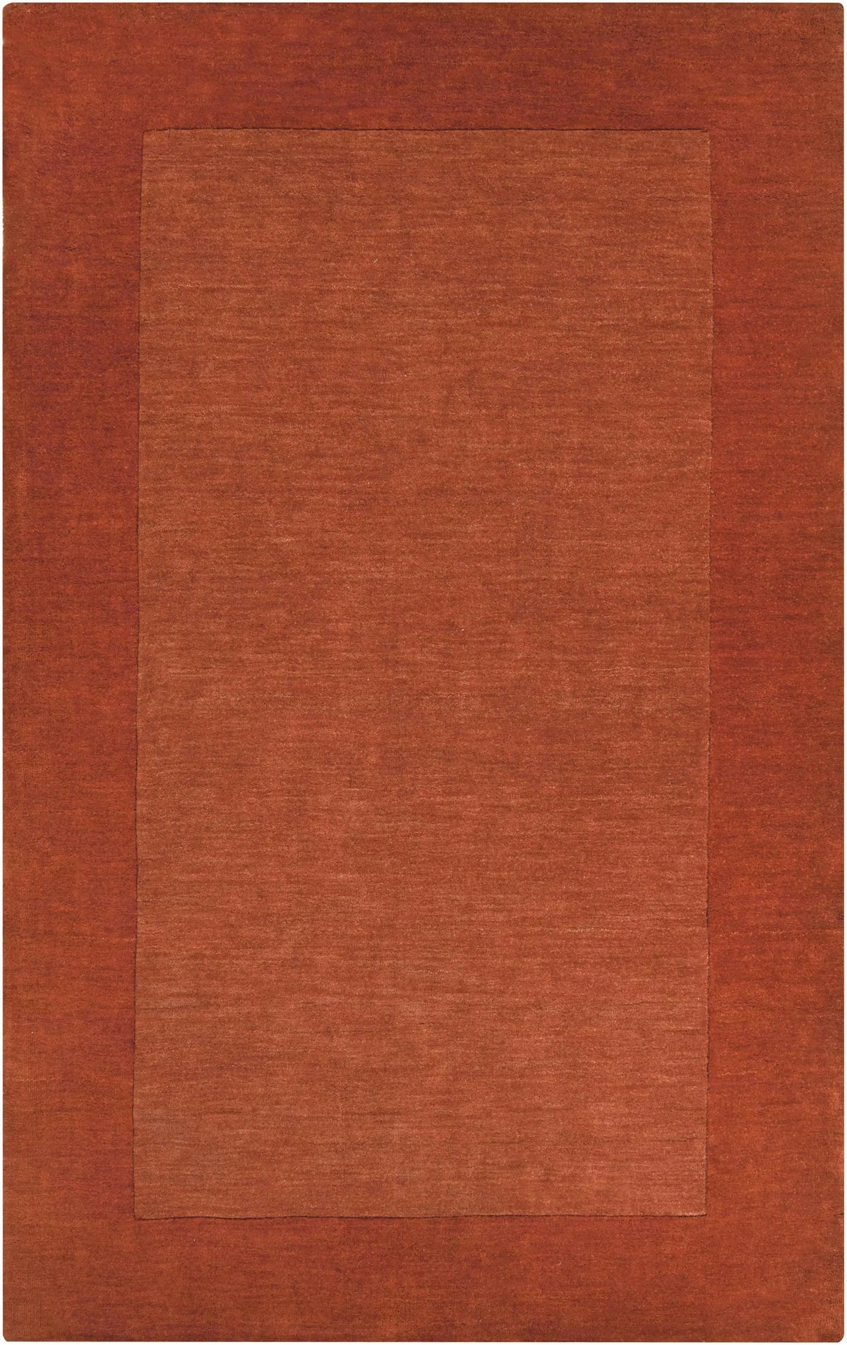 Bordered Solid Brick Red Wool Rug, photo 11 of 14