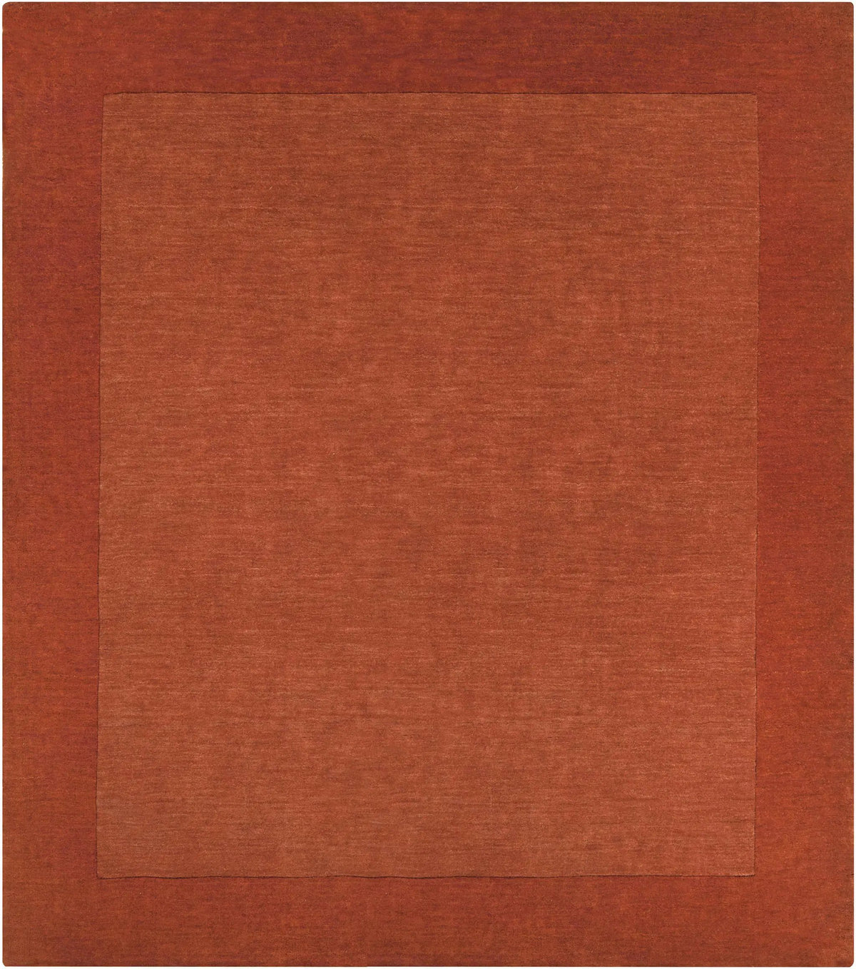 Bordered Solid Brick Red Wool Rug, photo 3 of 14