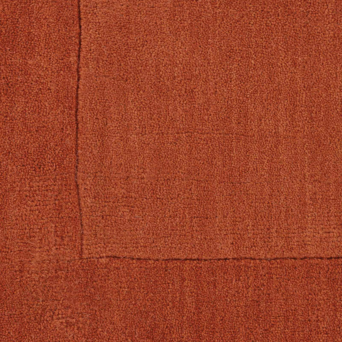 Bordered Solid Brick Red Wool Rug, sample swatch