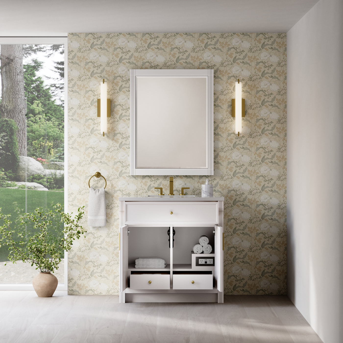 James Martin Bellshire 36" Single Bathroom Vanity, Bright White, view 35