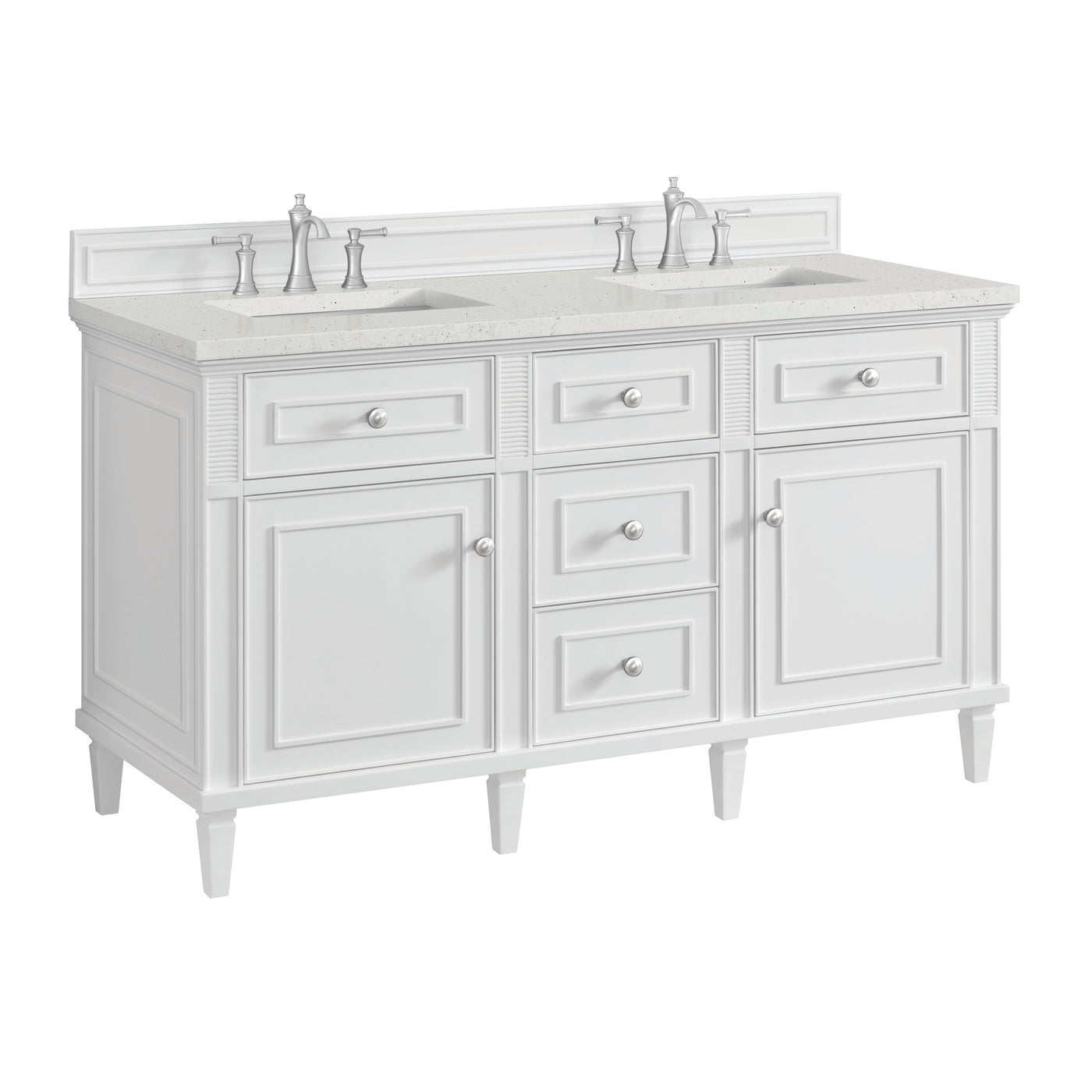 James Martin Lorelai 60" Double Bathroom Vanity, Bright White, view 34