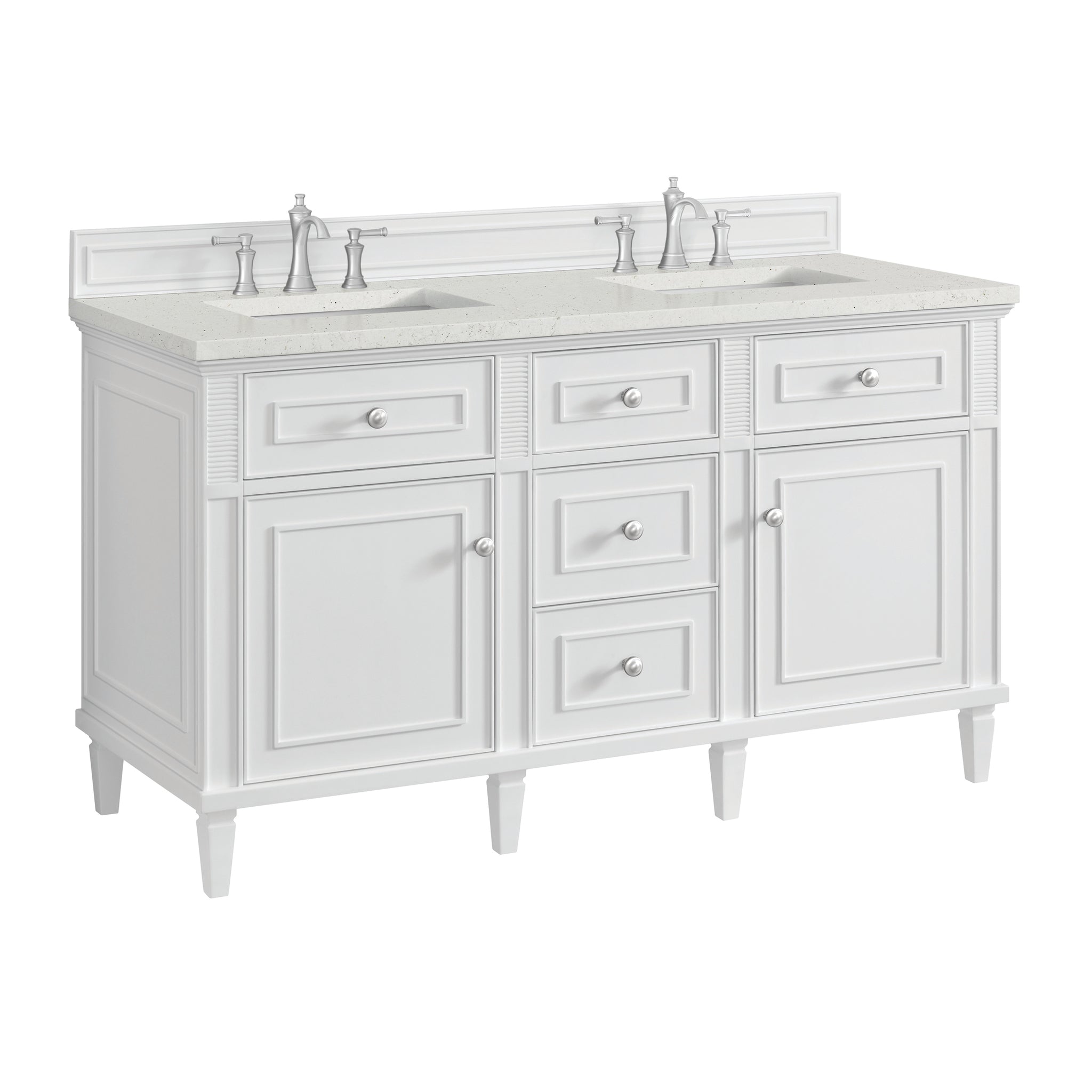 James Martin Lorelai 60" Double Bathroom Vanity, Bright White, view 34