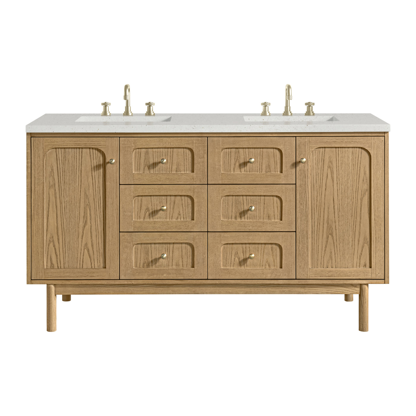 James Martin Laurent 60" Dual Mount Double Bathroom Vanity, Light Natural Oak, view 27