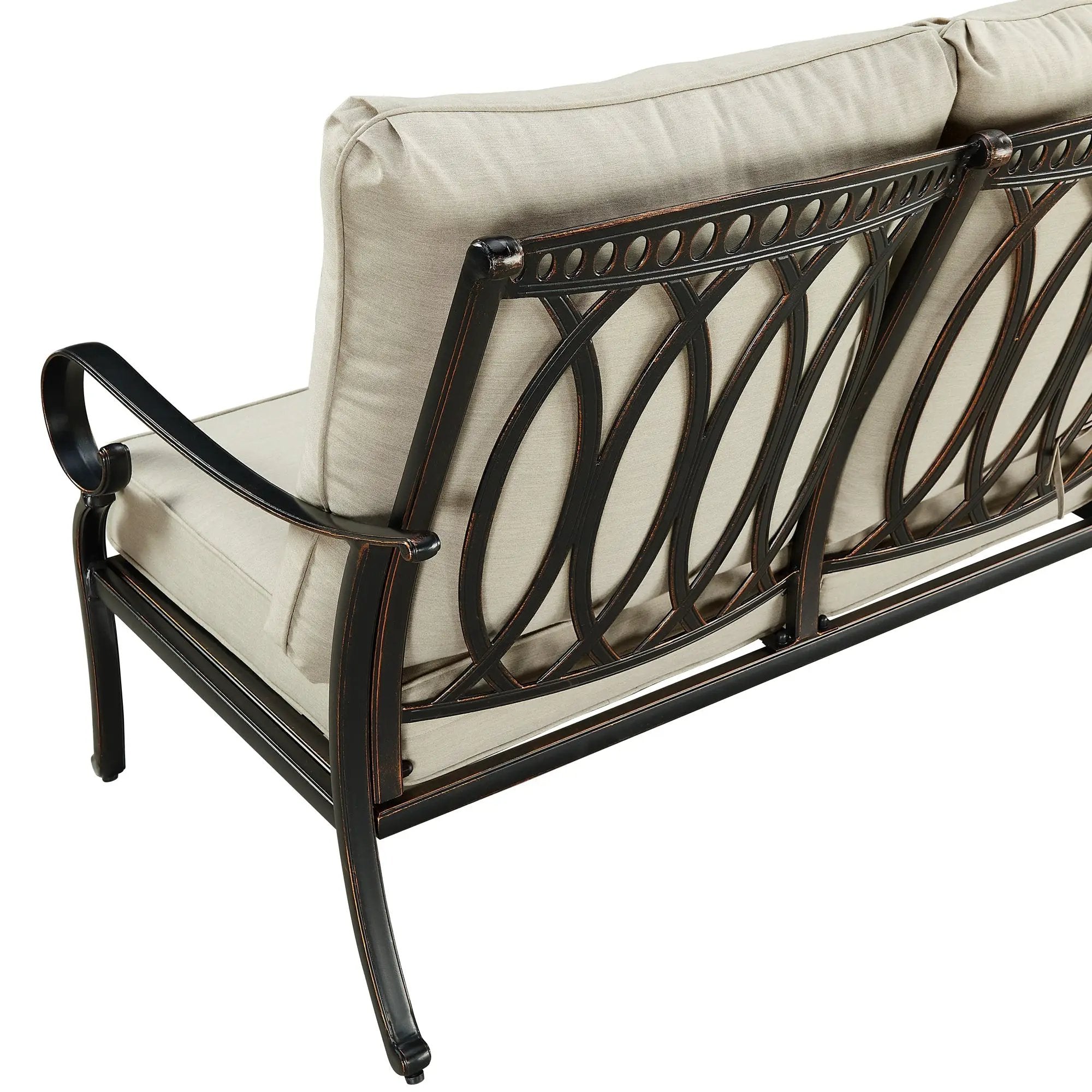 Black Aluminum Deep Seating Sofa with Cushions by Sharicks