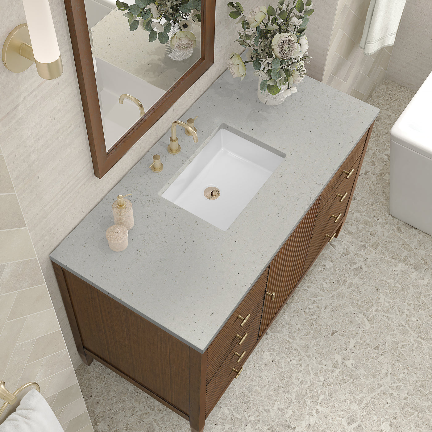 James Martin Myrrin 48" Single Bathroom Vanity, Mid-Century Walnut, view 25