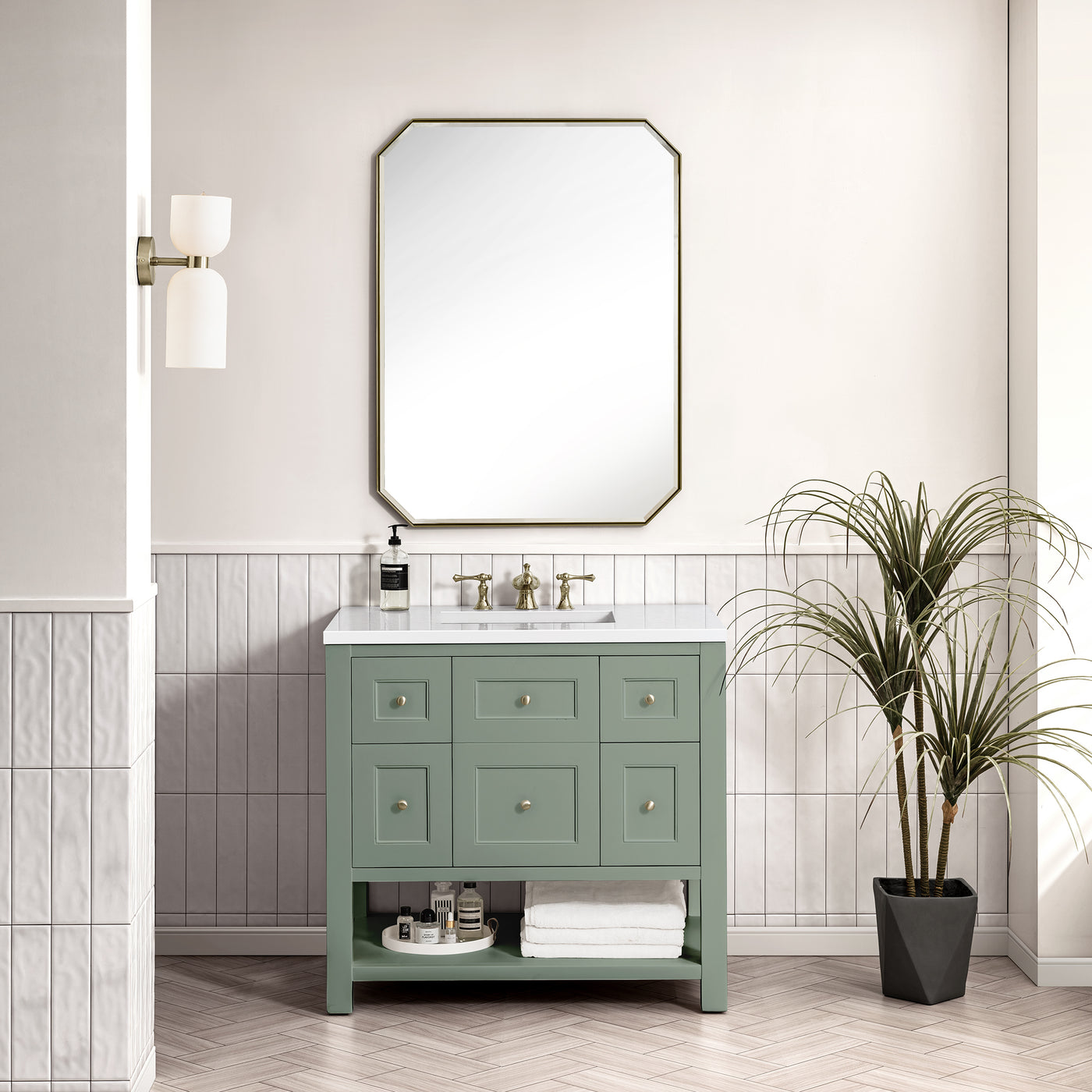James Martin Breckenridge 36" Single Bathroom Vanity, Smokey Celadon, view 21