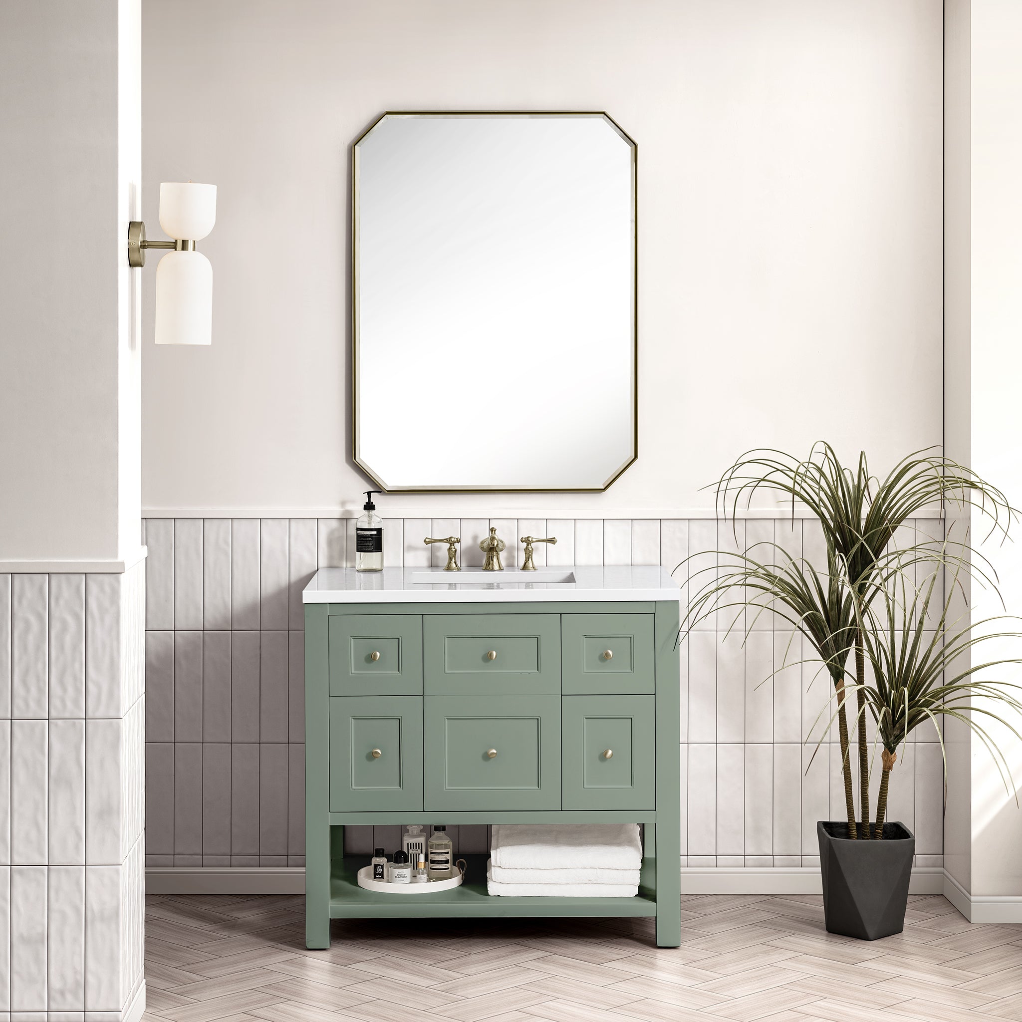 James Martin Breckenridge 36" Single Bathroom Vanity, Smokey Celadon, view 21