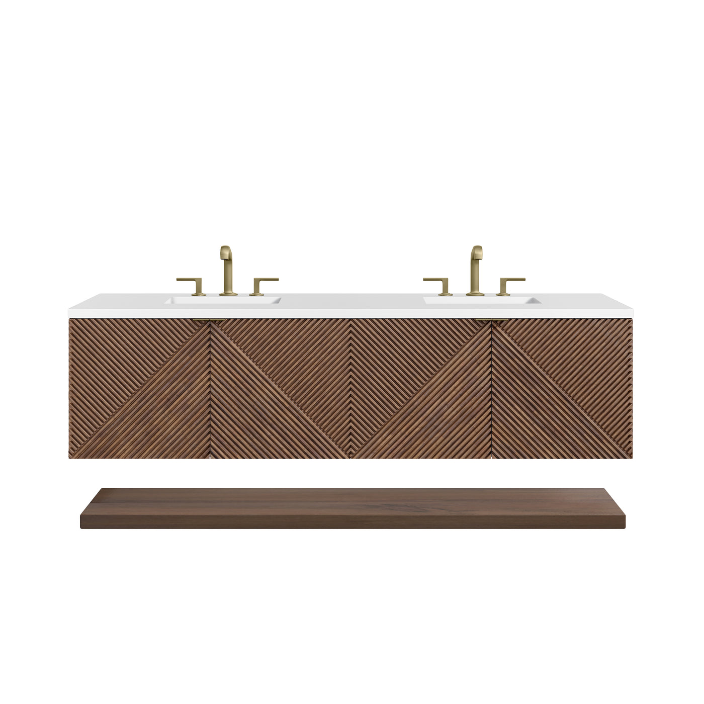 James Martin Marcello 72" Floating Double Bathroom Vanity, Chestnut, view 35