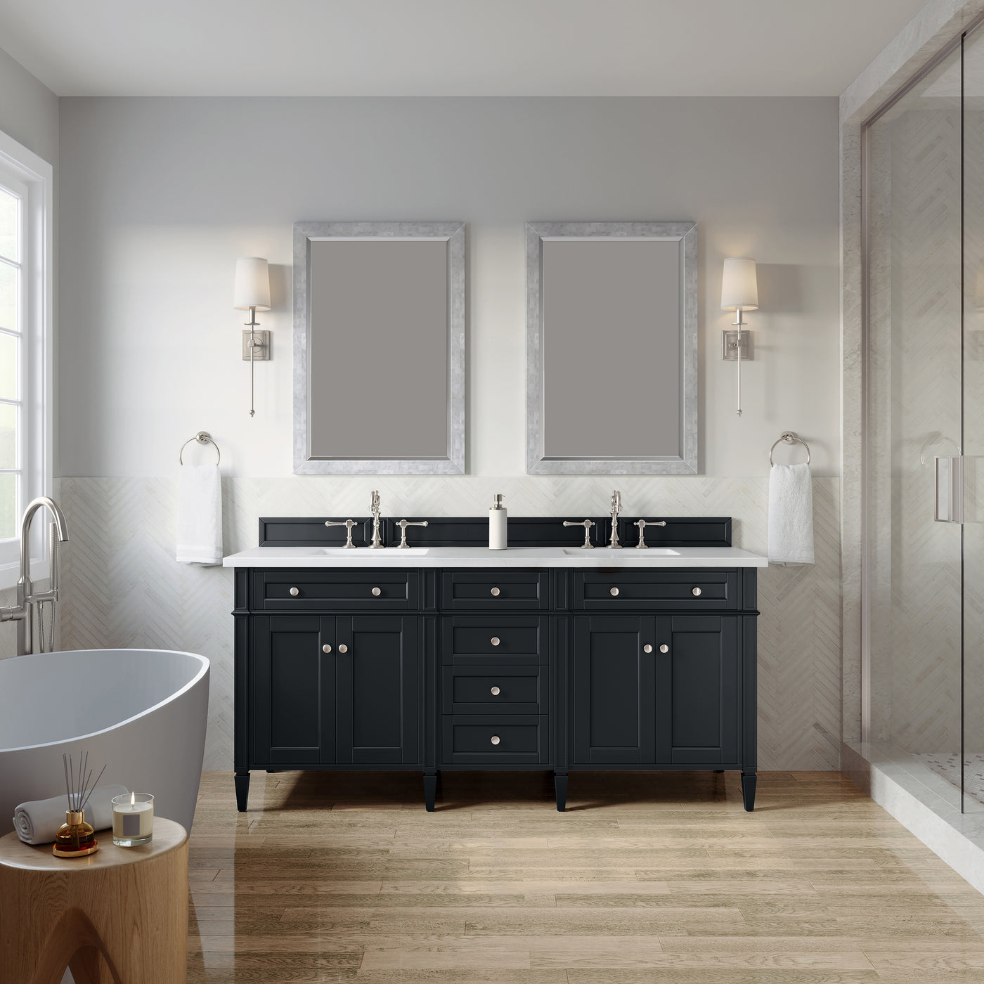 James Martin Brittany 72" Double Bathroom Vanity, Black Onyx, view 31