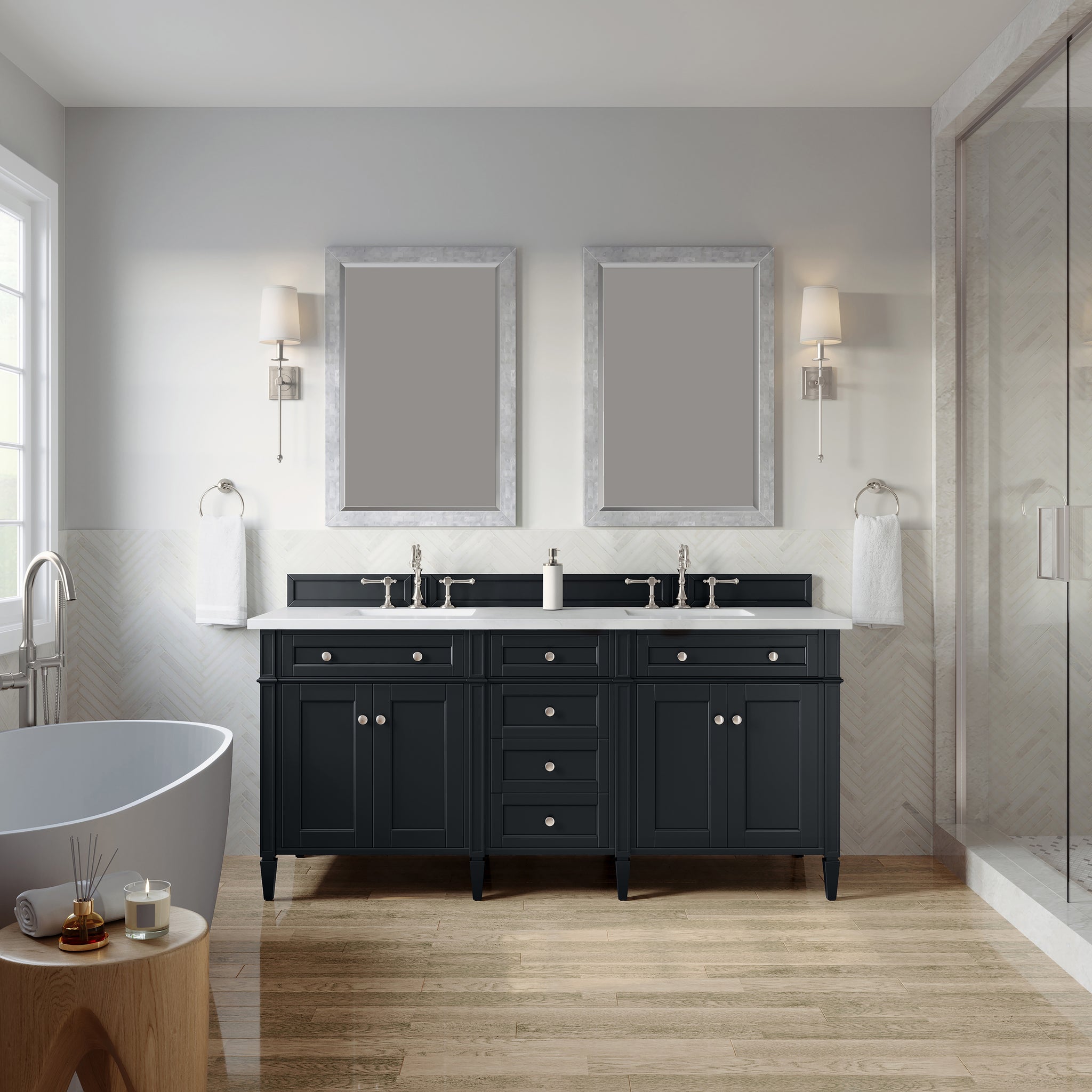 James Martin Brittany 72" Double Bathroom Vanity, Black Onyx, view 31