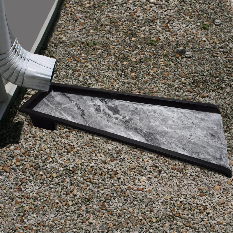 Grey Faux Marble 24-in Cast Aluminum Downspout Gutter Splash Block by Sharicks