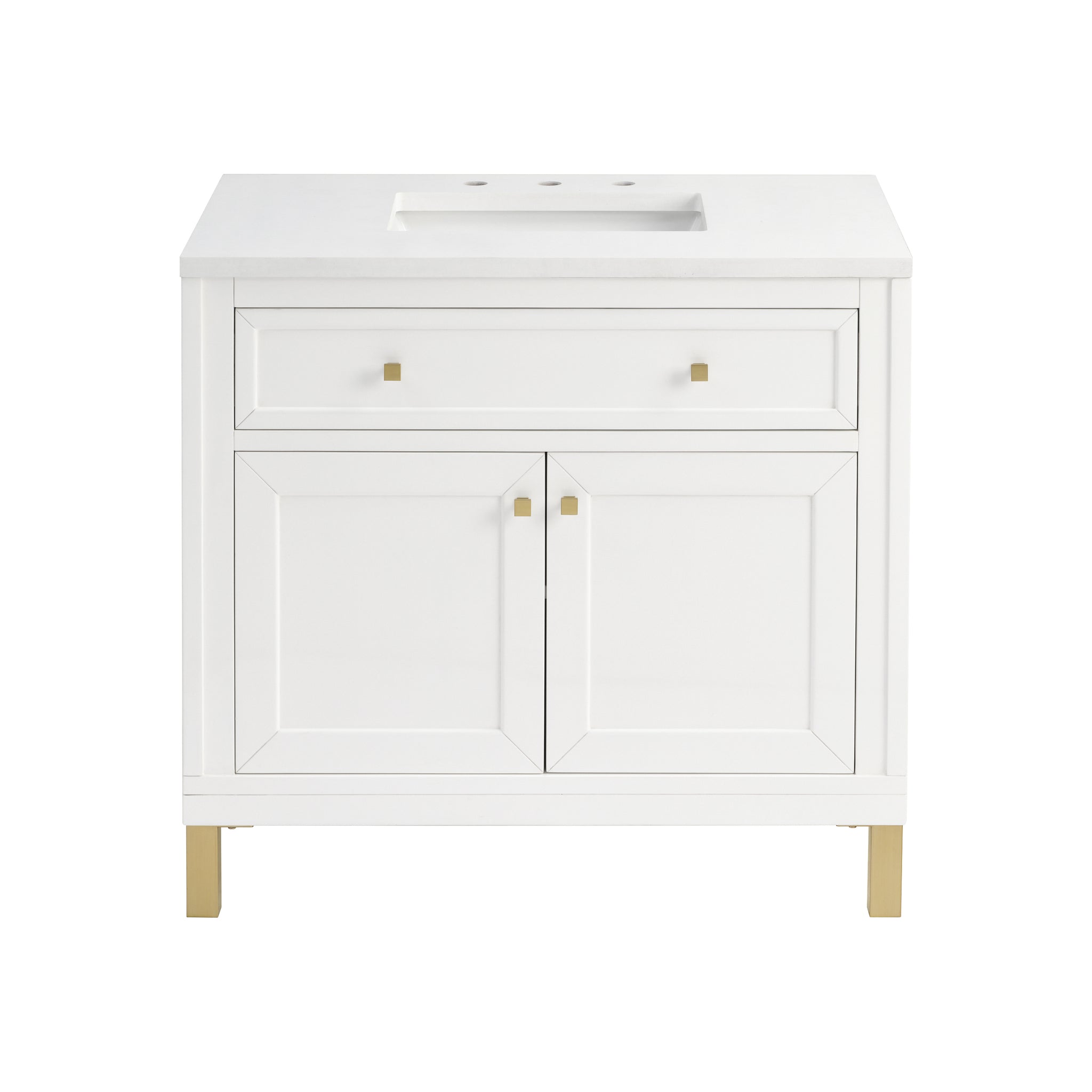 James Martin Chicago 36" Single Bathroom Vanity, Glossy White, view 34