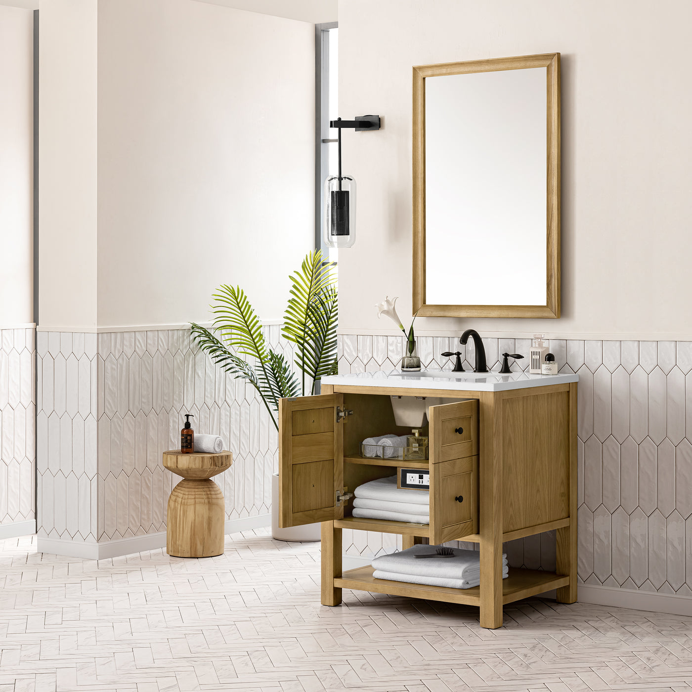 James Martin Breckenridge 30" Single Bathroom Vanity, Light Natural Oak, view 30