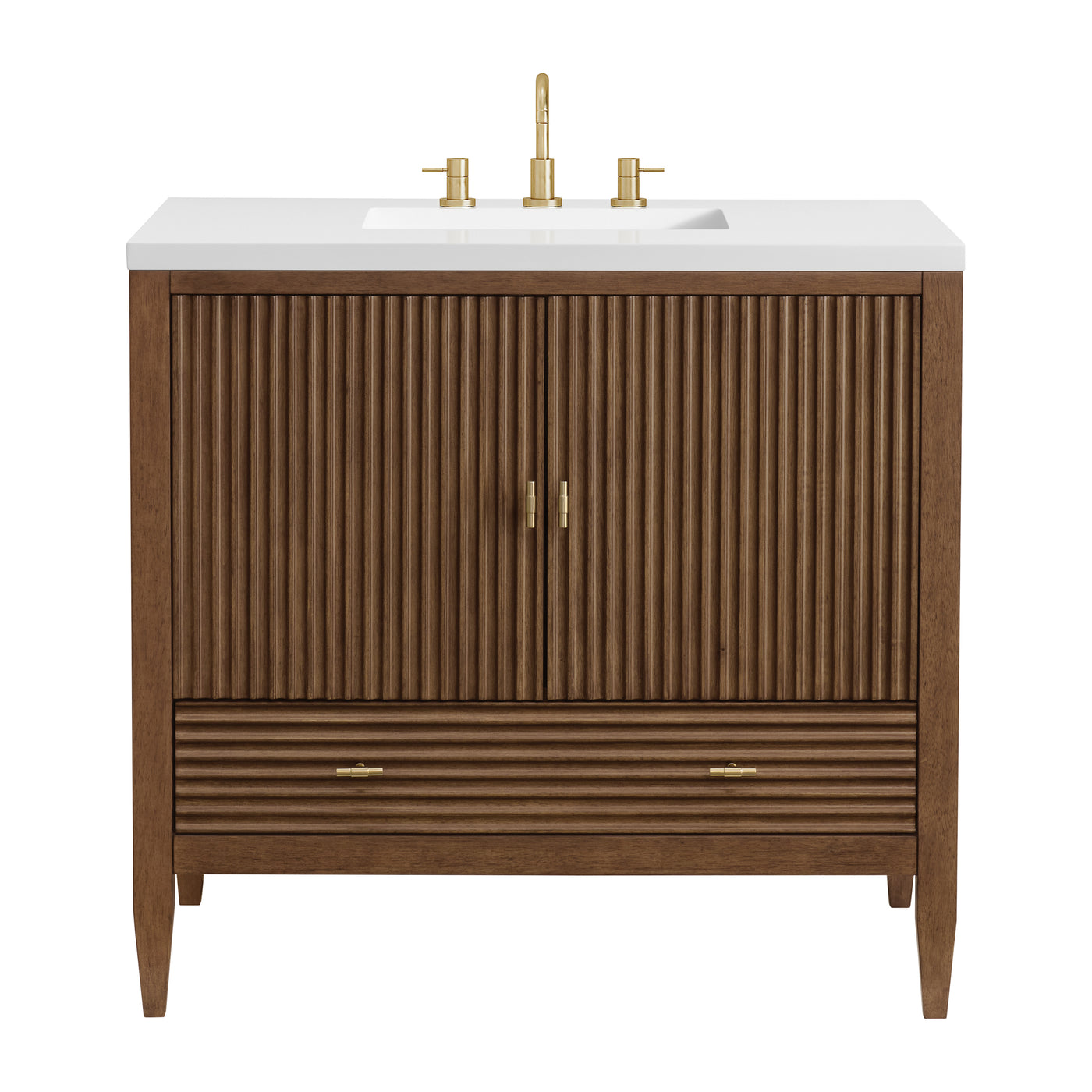 James Martin Myrrin 36" Single Bathroom Vanity, Mid-Century Walnut, view 14
